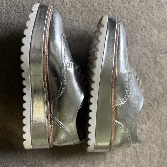 Zara Silver Platform Loafers Size 38 - Picture 4 of 6
